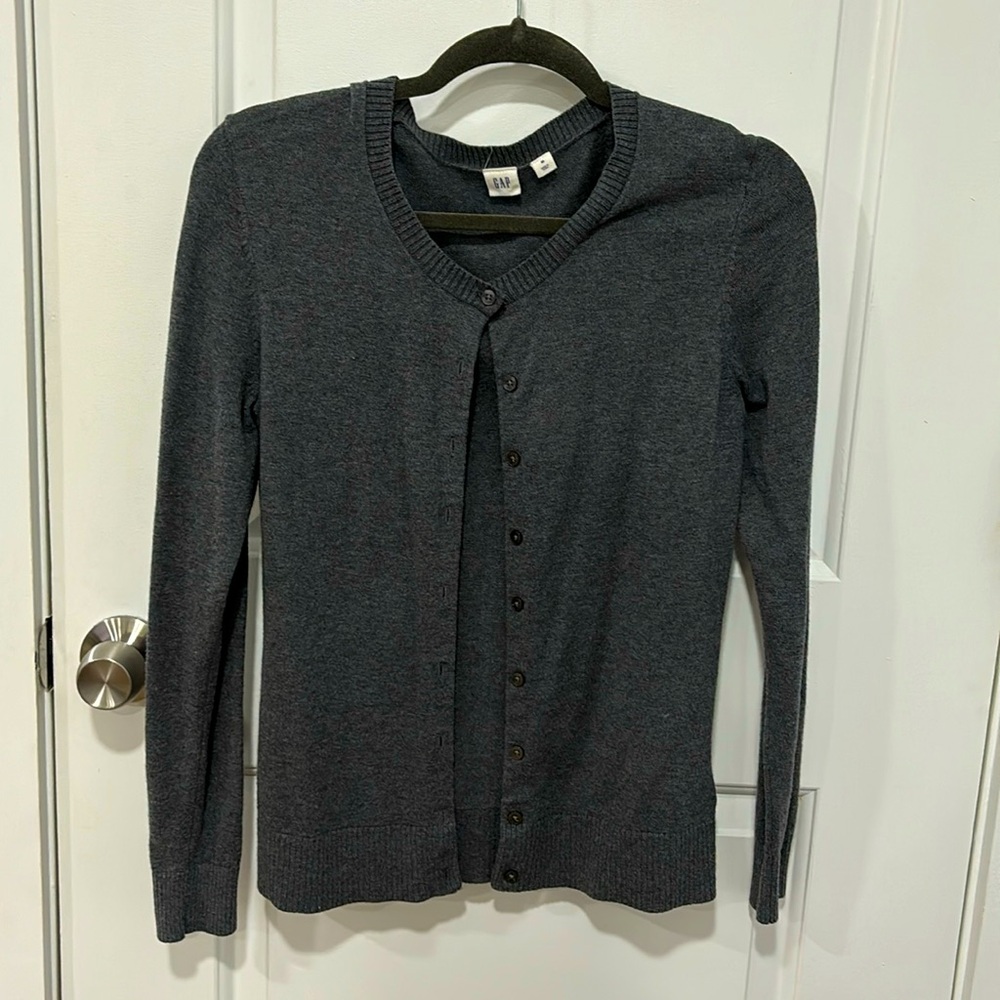Gap Grey Button Down Cardigan - Medium - image 1